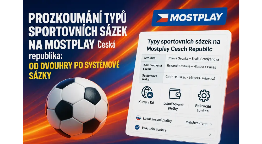 Prozkoumání typů sportovních sázek na Mostplay Česká republika: Od dvouhry po systémové sázky