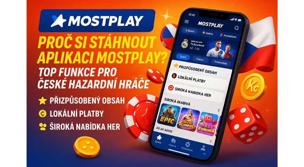 Proč si stáhnout aplikaci Mostplay? Top funkce pro české hazardní hráče
