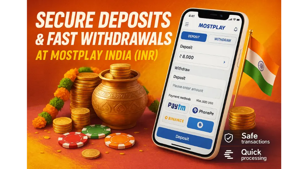 Secure Deposits & Fast Withdrawals at Mostplay India (INR)